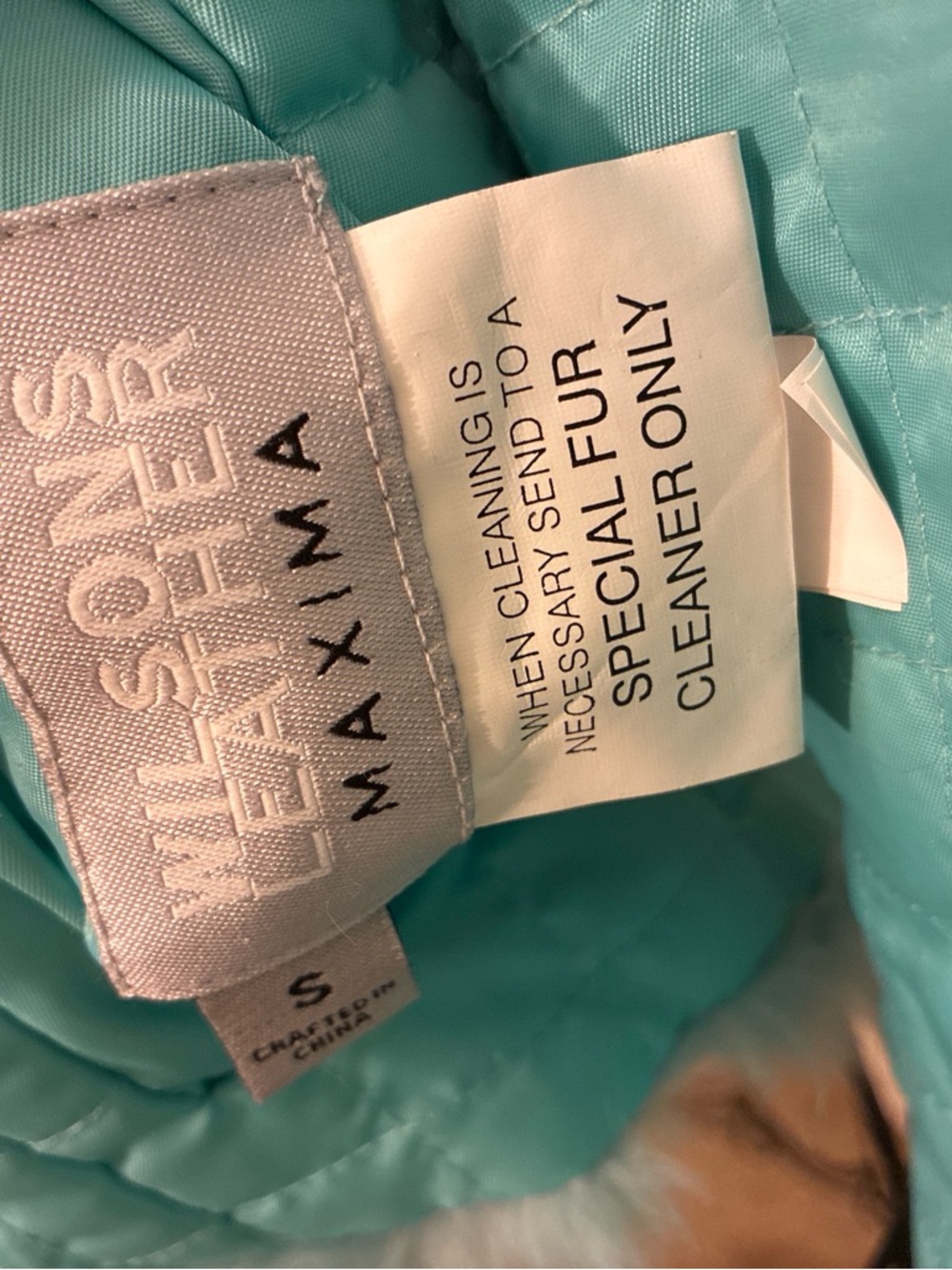 Fur Zip-Up Jacket in Light Teal Reversible - Picture 8 of 8